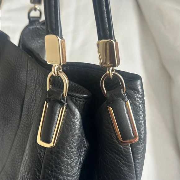 COACH Elegant Black Leather Tote Bag - Picture 9 of 12